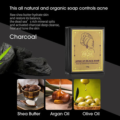 AILKE African Black Bamboo Charcoal Soap