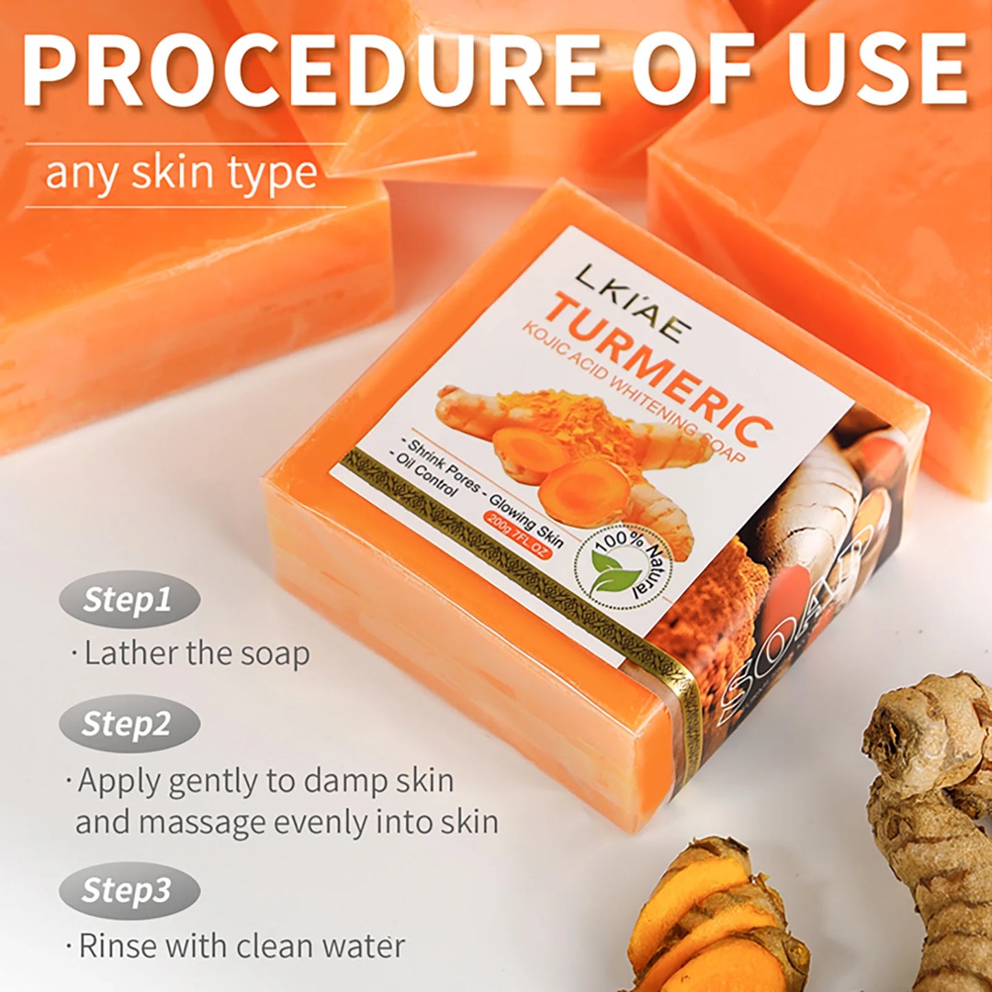 Natural Turmeric Whitening Body Wash Soap