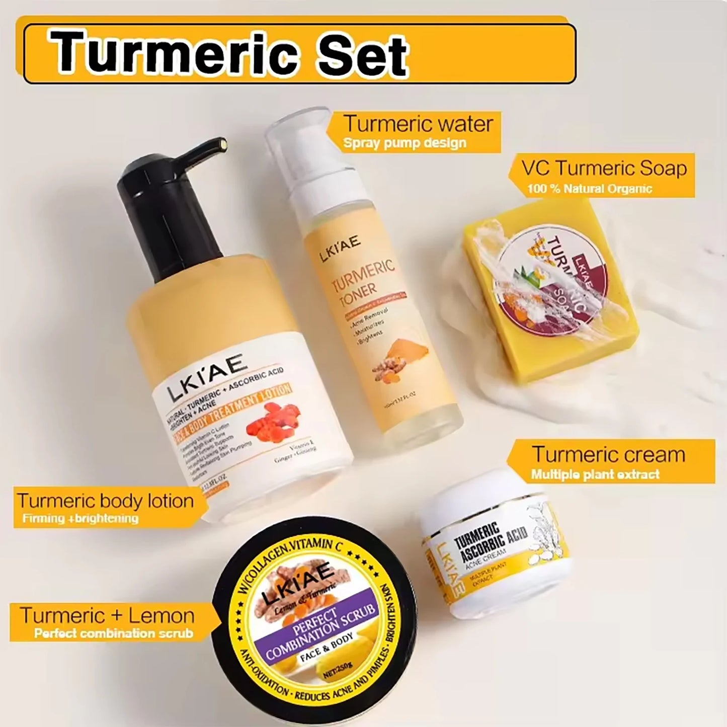 AILKE Organic Turmeric Skin Care Set