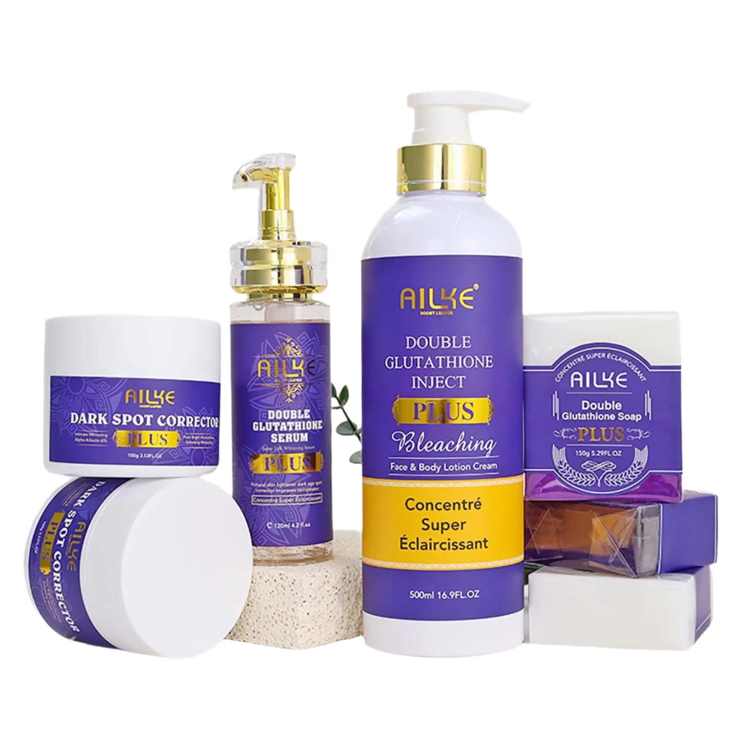 AILKE Double Glutathione Brightening Cosmetics Skin Care Set